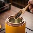 thumbnail image 4 of Round Matte Iron Tea Canister, Flat Lid Airtight Tin Container for Tea Leaves, Small Empty Metal Tea Jar for Storage Organization 4 Inch Yellow, 4 of 6