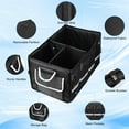 thumbnail image 3 of Car Trunk Organizer for SUV, Lychee Collapsible Multi Compartments Trunk Vehicle Organizer, Waterproof Car Storage Organizer with Foldable Lid, Aluminium Handle, Non Slip Bottom (Black), 3 of 7
