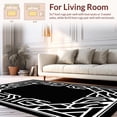 thumbnail image 2 of ODIKA 8'x10' Machine Washable Non-Slip Area Rug, Art Maze with Silver Detailing High Traffic Rug with Pad, Black, 453869, 2 of 8