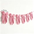 thumbnail image 4 of Velvet Bow Garland with 6 Pre Tied Bows, Christmas Hanging Decorations for Fireplace Mantel Staircase Wall Tree and Party Display, Reusable Holiday Home Decor with Adjustable Spacing, 4 of 9