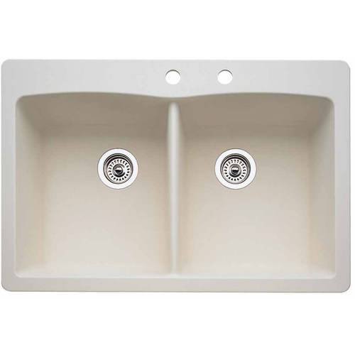 Blanco 441285 2 Diamond 22 X 33 Double Basin Granite Drop In Or Undermount 2 Hole Residential Kitchen Sink Available In Various Colors Walmart Com Walmart Com