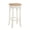 Antiqued White, variant on HomeRoots 516136 30 x 19.5 x 19.5 in. Beige Solid Wood Swivel Backless Bar Height Chair with Footrest