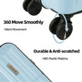 thumbnail image 4 of TRACK TRAVEL Ensemble de Bagages 4 Pcs ABS+PC Coque Rigide Extensible Serrure TSA Chariot en Aluminium Roues Pivotantes (Bleu Ciel, Ensemble de 6 Pcs), 4 of 7