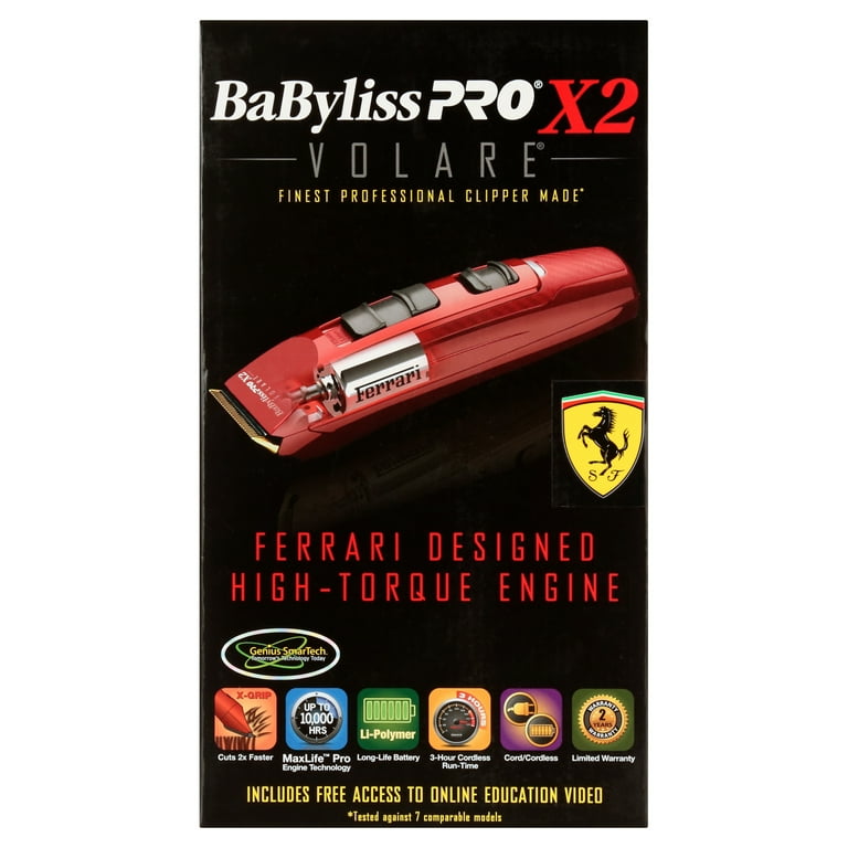 BaBylissPRO Volare X2 Ferrari Designed Engine Titanium Coated Precision Cutting Blade Professional Clipper in Red Walmart