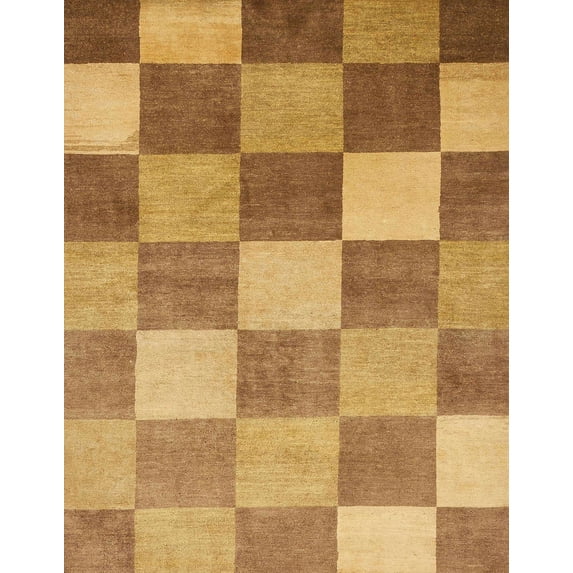 Ahgly Company Indoor Rectangle Abstract Sedona Brown Checkered Area Rugs, 2' x 5'