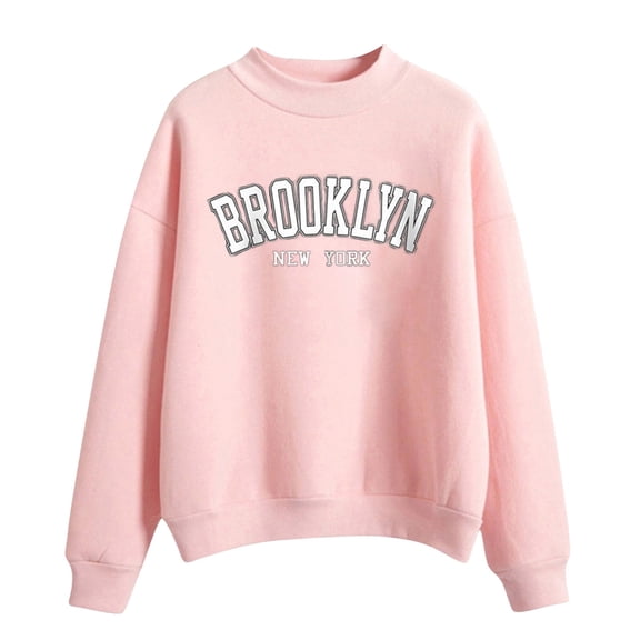 Durtebeua Womens Pullover Tops Fall Long Sleeve Teen Girls Outfits Preppy Cute Winter Clothes Pink