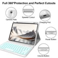 thumbnail image 4 of Aoub Backlit Keyboard Case for iPad 11th/10th Generation A16 with Pencil Holder 11inch/10.9 inch, Magnetic Detachable Wireless Bluetooth Folio Stand Rechargeable Keyboard Cover, Grey, 4 of 10