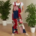 thumbnail image 4 of JULMCOMO 4th of July Jumpsuits for Women 1776 Plus Size Wide Leg Independence Day Rompers Stars Stripes Sleeveless American Flag Jumpsuits with Pockets Red M, 4 of 7