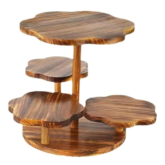Soporte de postre de madera, estante de escritorio para aperitivos, para graduación, cosméticos, cumpleaños Forma de la flor