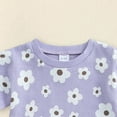 thumbnail image 5 of KPOPLK Toddler Baby Girls Summer Outfits Cute Ruffle Ribbed Short Sleeve T Shirts Tops Floral Shorts 2Pcs Sets(Purple#4,0-6 Months), 5 of 7