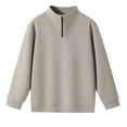 thumbnail image 2 of Sweatshirts for Men 2025 Fall Winter Long Sleeve Quarter Zipper Stand Collar Plain Sweatshirt Pullover Tops, 2 of 8