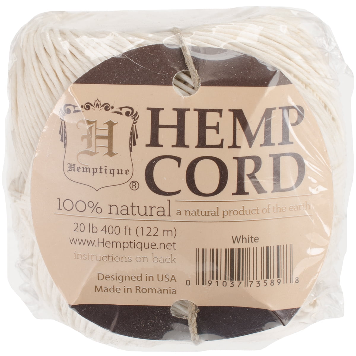 Hemptique 20lbs White Hemp Twine Ball for Arts & Crafts