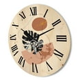 thumbnail image 3 of Designart 'Abstract Tropical Monstera Shapes and Leaves' Modern Wood Wall Clock, 3 of 5