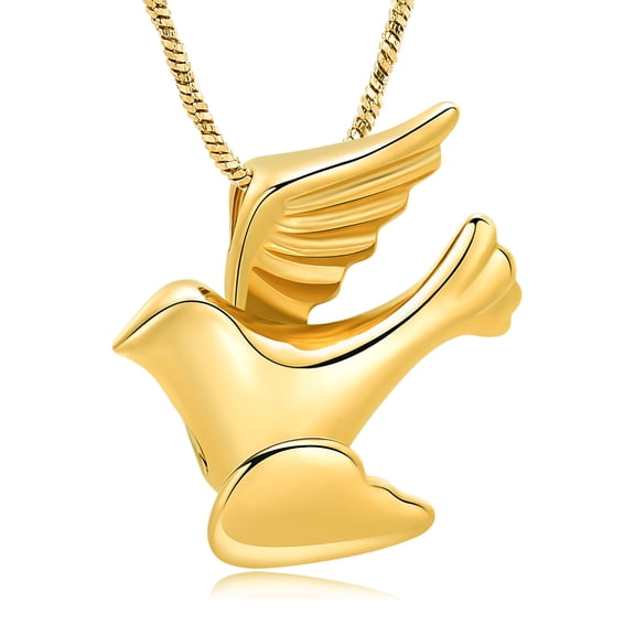 Personlized Bird Cremation Jewelry Keepsake Stainless Steel Human Pet Urn Necklace for Ashes for Women Men Memorial Pendant