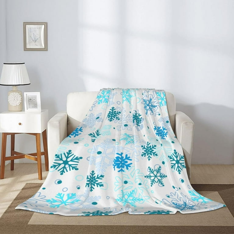 Perinsto Winter Snowflakes Purple Throw Blanket Ultra Soft Warm