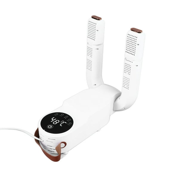 Boot Warmer, Electric Shoe Dryer with Timer, Foldable Portable Boot Deodorizer, Silent Boot Dryer for Work Boots, Winter Shoes, Gloves, and More, ABS Material, White