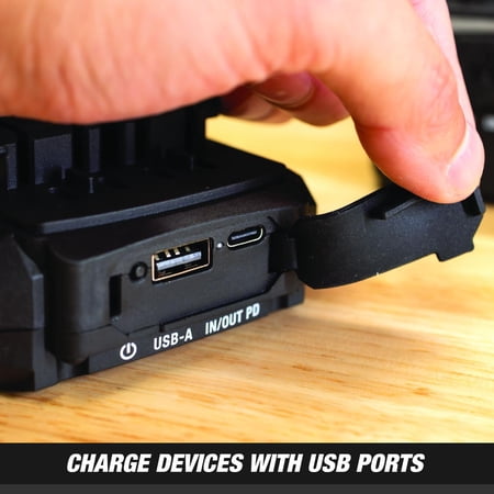 Hyper Tough 20-Volt Max Lithium-Ion 2.0Ah Battery Pack with USB-a and USB-c Ports
