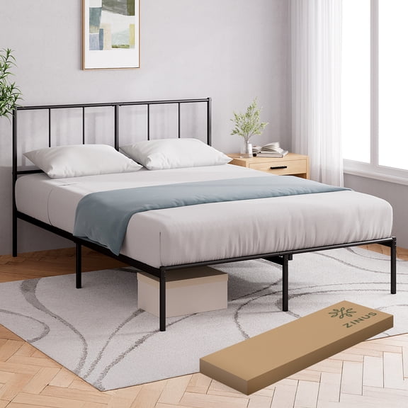 Base de Cama con Cabecera Metálica Individual Zinus Florence. Fácil Armado.