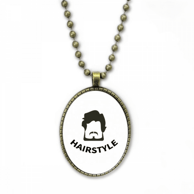 Collier Art Déco Barbe Cheveux Cheveux Cheveux Cheveux Vintage Chaîne Pendentif Bijoux Collection