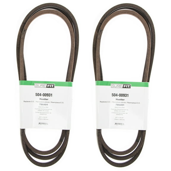 SureFit Deck Drive Belt 786491 44" 48" Cut Hustler Mini Z Super Z Lawn Mower 2PK
