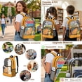 thumbnail image 5 of Kuiaobaty Orange Capybara Print Clear Backpack and Lunch Box Set for Girls Boys Roomy Clear School Bag with Pencil Case Large Transparent Backpack Set for School Stadium, 5 of 5
