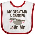 thumbnail image 3 of Inktastic Grandma and Grandpa Love Me Sloth Girls Baby Bib, 3 of 4