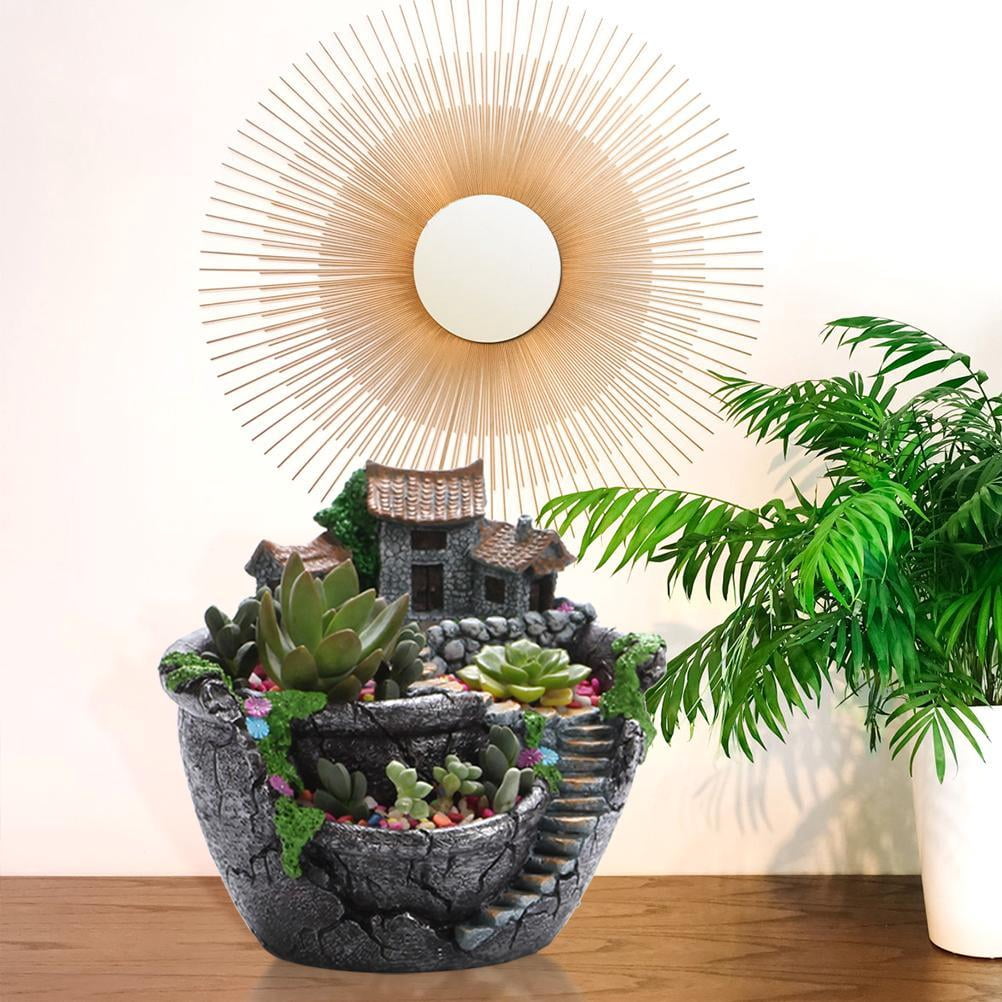 Rewera Plants Pot Succulent Plants Pot with Sweet House Flower Basket Planter Pot Garden Decoration