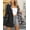 Black, variant on Women's Plus Size Reversible Floral Print Hooded Casual Lightweight Windbreaker Outerwear