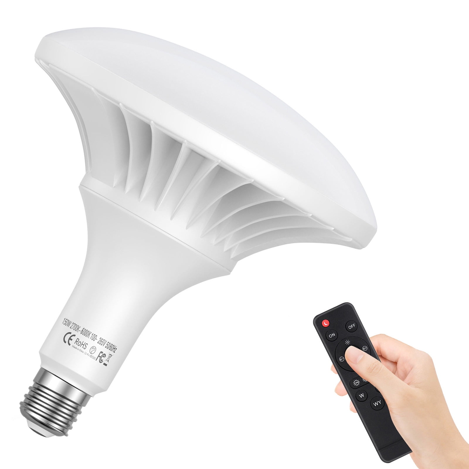 lint Baars sirene Andoer 150W LED Light Bulb Photography Lamp Bulb 3000K-6500K Dimmable  Energy-saving E27 Mount with Remote Control for Photography Studio Home  Warehouse Office Hotel - Walmart.com