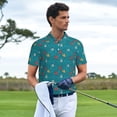 thumbnail image 4 of Daiia Funny Cat Blue Pattern Men’s Polo Shirts,Solid Deck Shirt,Classic Fit, Breathable Cotton Polo for Casual and Sport Wear-Medium, 4 of 7