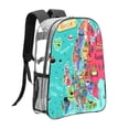 thumbnail image 3 of Sikiie Cartoon Map Of Europe Clear Backpack, Transparent Bookbag for School for Women Men, Capacity Clear Bag for College, Travel, 3 of 7
