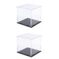 thumbnail image 1 of HILABEE 2x Acrylic Display Case Display Box With Black Base Dustproof Doll Jewellery, 1 of 8