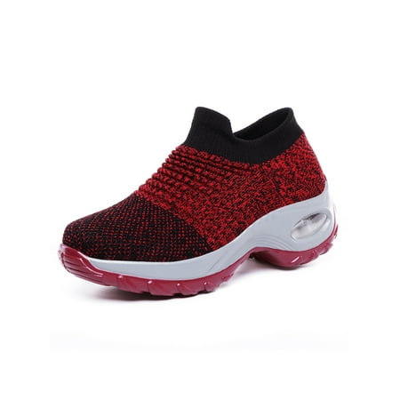 

GENILU Women Walking Shoes Sock Sneakers-Mesh Slip On Air Cushion Fashion Sneakers Running Working Shoes
