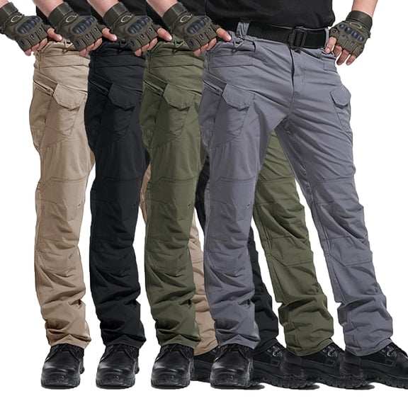 Men 6 Pocket Cargo Pants Light Regular Stretch Fit UPF50 Outdoor Daily Pants S-XXL( 1 piece)