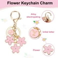 thumbnail image 3 of Uxcell Pink Flower Keychain Charm, Cute Enameled Keychain Initial Floral Keyring for Women Key Handbag Accessories Y, 3 of 6