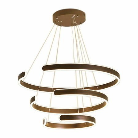 

Oukaning Modern 3-Rings Chandelier LED Pendant Lamp Round Ceiling Light Hanging Lighting