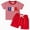 R415-Red, variant on Toddler Boy 4th July Outfit Short Sleeve T-Shirt and Casual Shorts with Pockets Patriotic Stars Stripes Print 2-Piece Summer Set(Red,2-3 Y)