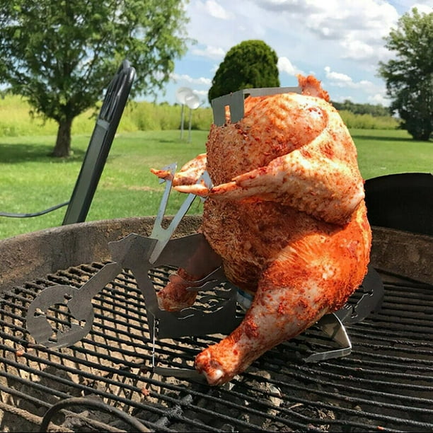 Soporte Pollo MasterCook - Acero Inoxidable, Para Barbacoa Y Horno, Cocción Vertical