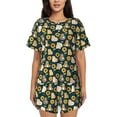 thumbnail image 1 of Fotbe Bear Sunflower Conjunto de Pijama Estampado para Mujer, 2 Piezas, Ropa de Dormir con Camiseta de Manga Corta y Shorts Suaves-4X-Large, 1 of 6