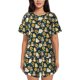 thumbnail image 1 of Fotbe Bear Sunflower Conjunto de Pijama Estampado para Mujer, 2 Piezas, Ropa de Dormir con Camiseta de Manga Corta y Shorts Suaves-XX-Large, 1 of 6