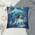 thumbnail image 2 of GOSMITH  Just a Girl Who Loves Cute Dolphin Saying Graphic Throw Pillow,  Multicolor, 2 of 5