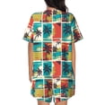thumbnail image 3 of Naloa Colorful Hawaii Palms Women's Short-Sleeved Pajama Set, Loungewear, Summer pajamas, Breathable Cozy - 3X-Large, 3 of 9