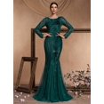 thumbnail image 4 of Lucyinlove-Vestidos de Noche de tul con lentejuelas para mujer, vestidos elegantes de manga larga, sirena de lujo, vestido Formal de dama de honor para fiesta de graduación, 2024, 4 of 5