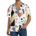 thumbnail image 3 of Xecao offers the Wine Bottles Glasses for Men's Casual Short-sleeved Shirt, a button-up collared shirt with a pocket, perfect for beach vacations and yacht travel in the 4X-Large size., 3 of 7