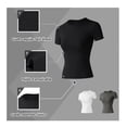 thumbnail image 3 of 2pcs Playera Ropa Deportiva Mujer Blusa Secado Rápido Blanco y Negro Talla: M, 3 of 3