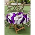 thumbnail image 4 of Outdoor Tablecloths with Umbrella Hole & Zipper, Purple White Moire Round Tablecloth 54 Inch, Modern Abstract Art Waterproof Table Cloth, Patio/Pool/Picnic Table Covers, 4 of 8