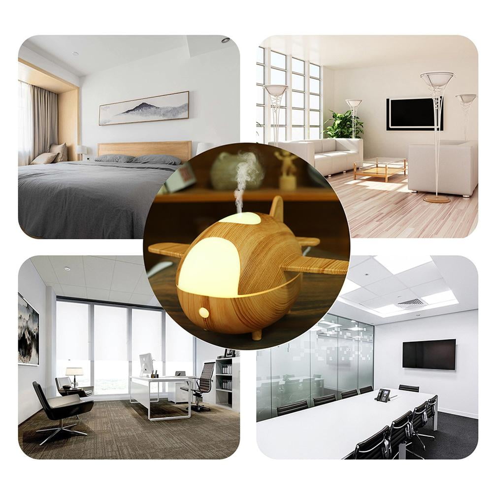 Airplane-Shaped Humidifier with LED Lights and Remote Control, Ultrasonic Aromatherapy Diffuser for Home and Office Decor