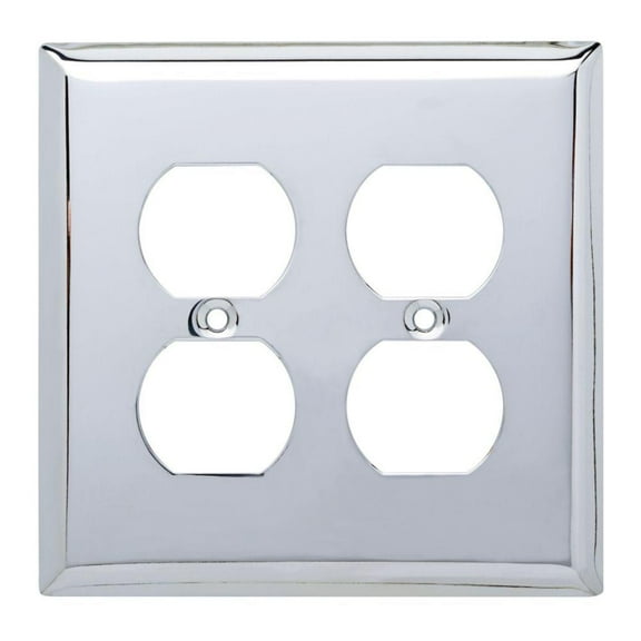Brainerd 64073 Stamped Chrome Double Duplex Outlet Switch Cover
