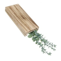 Wood Wall Planters With Artificial Eucalyptus Modern Farmhouse Wall Decor For Living Room Bedroom Bathroom Wooden Pocket Hanging Wall Vase