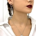 thumbnail image 2 of Silvora Paperclip Drop Earrings for Women 14K Gold Plated Hypoallergenic Link Chain Extra Long Dangle Earrings Jewelry Gifts for Granddaughter Sister Christmas, 2 of 7